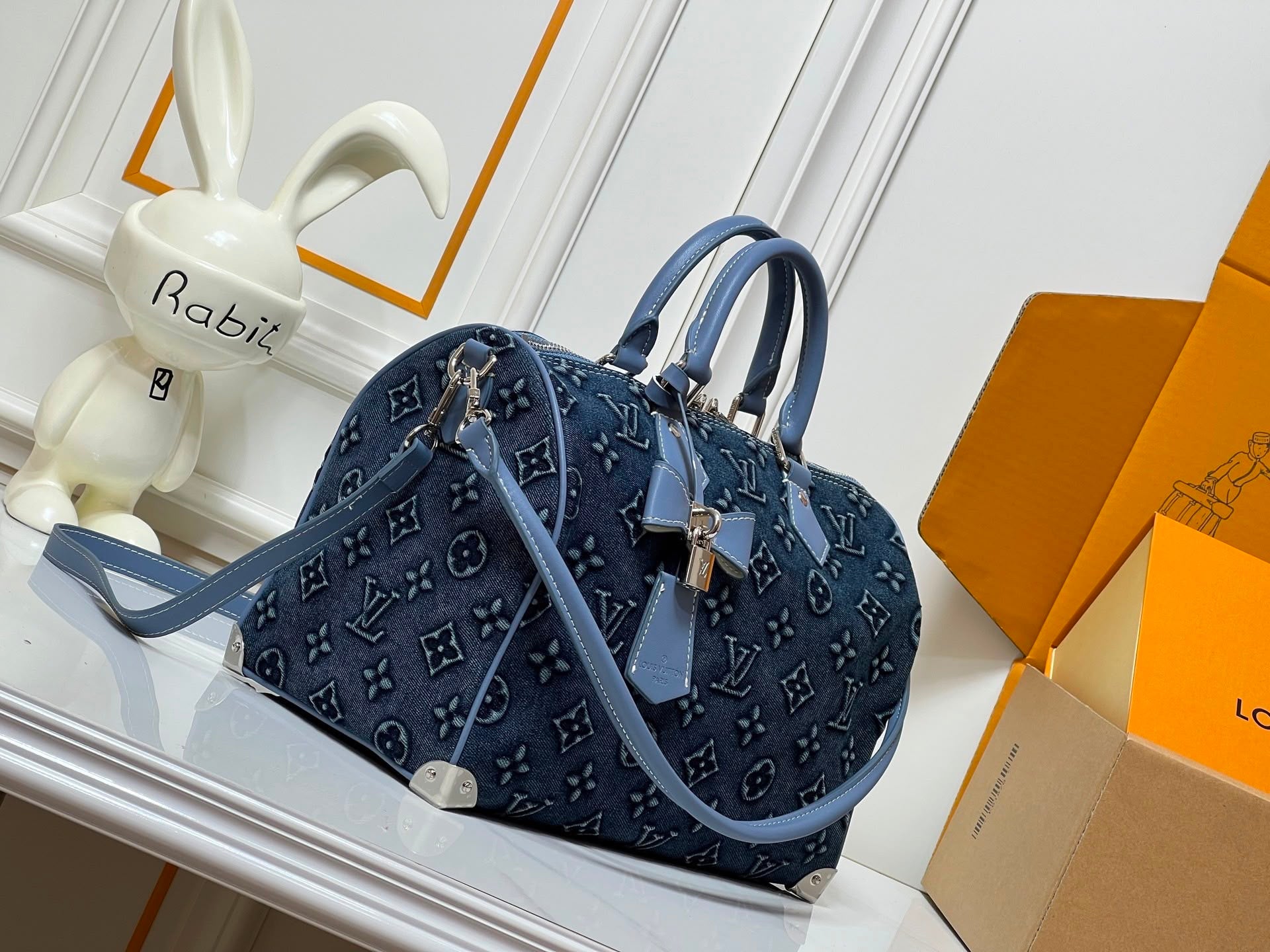 Monogram Denim Weekender