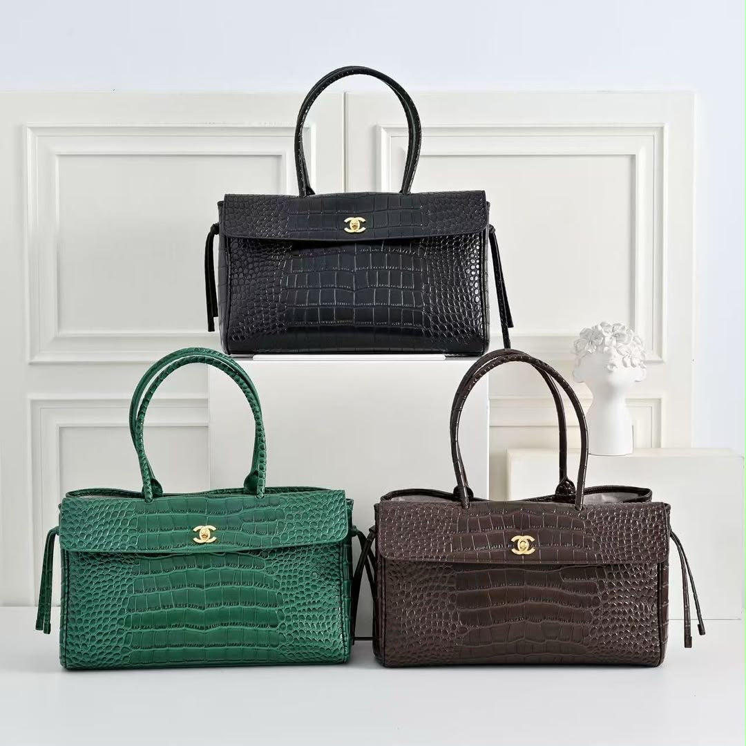Emerald Croc Leather Tot