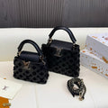 Midnight Velvet Top Handle Bag