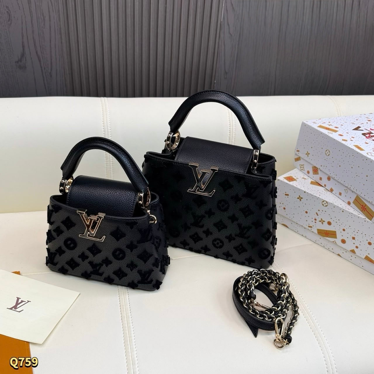Midnight Velvet Top Handle Bag