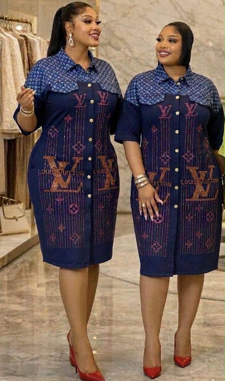 Elegant Printed Button-Down Shirt Dress