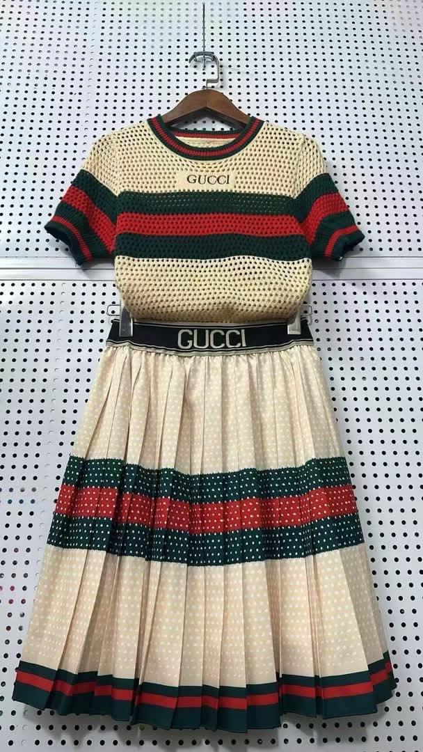 Luxury Knit Top & Pleated Skirt Set
