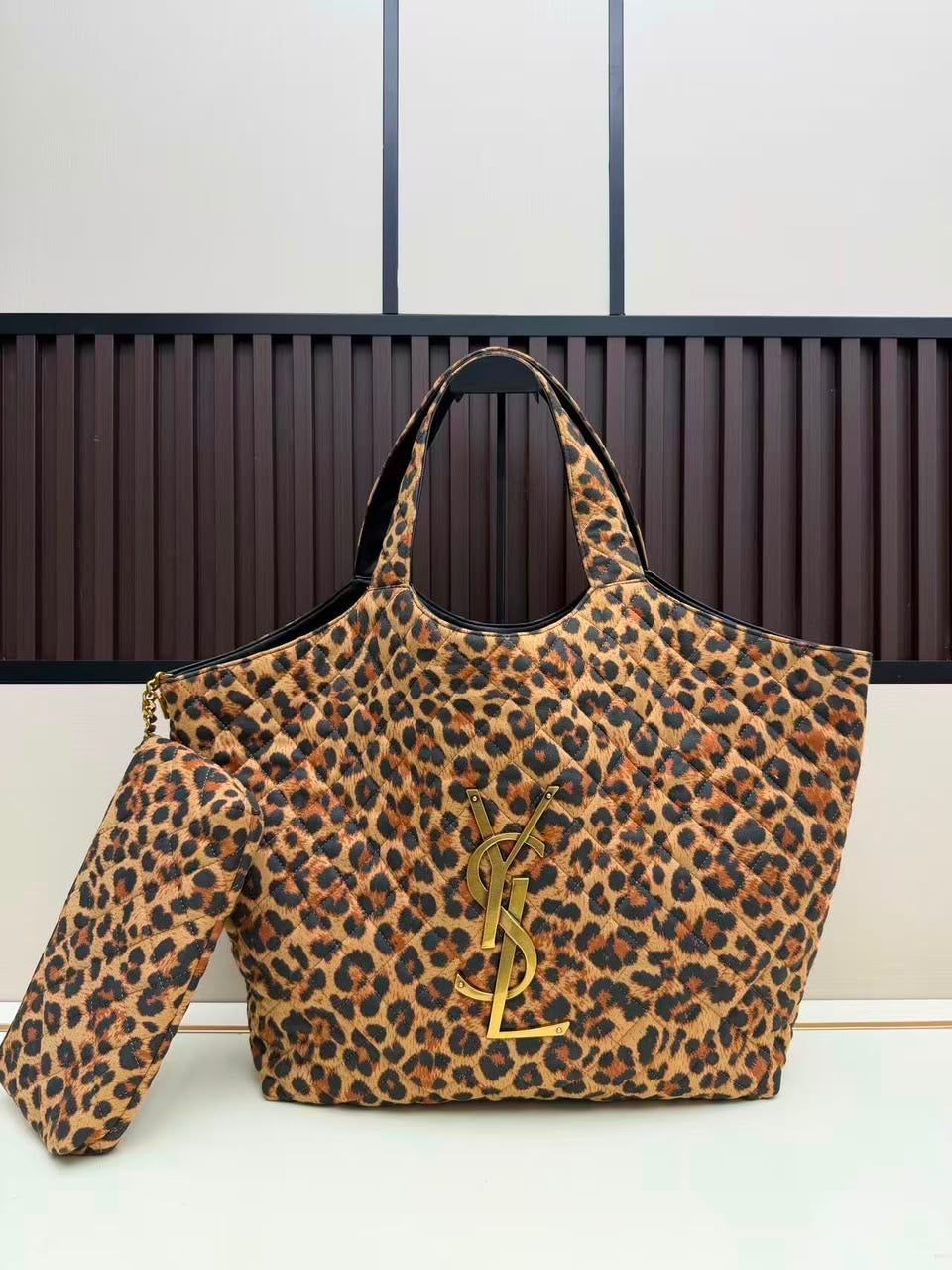 Leopard Quilted Shopper Tote