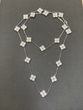 Crystal Flower Long Layered Necklace