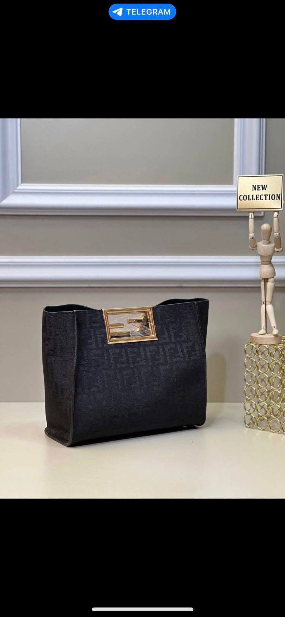 Elegant Black Embossed Tote Bag